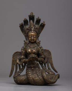 Divine Naga Kanya Statue | Symbol of Protection and Prosperity | Traditional Serpent Goddess Statue for Home Decor